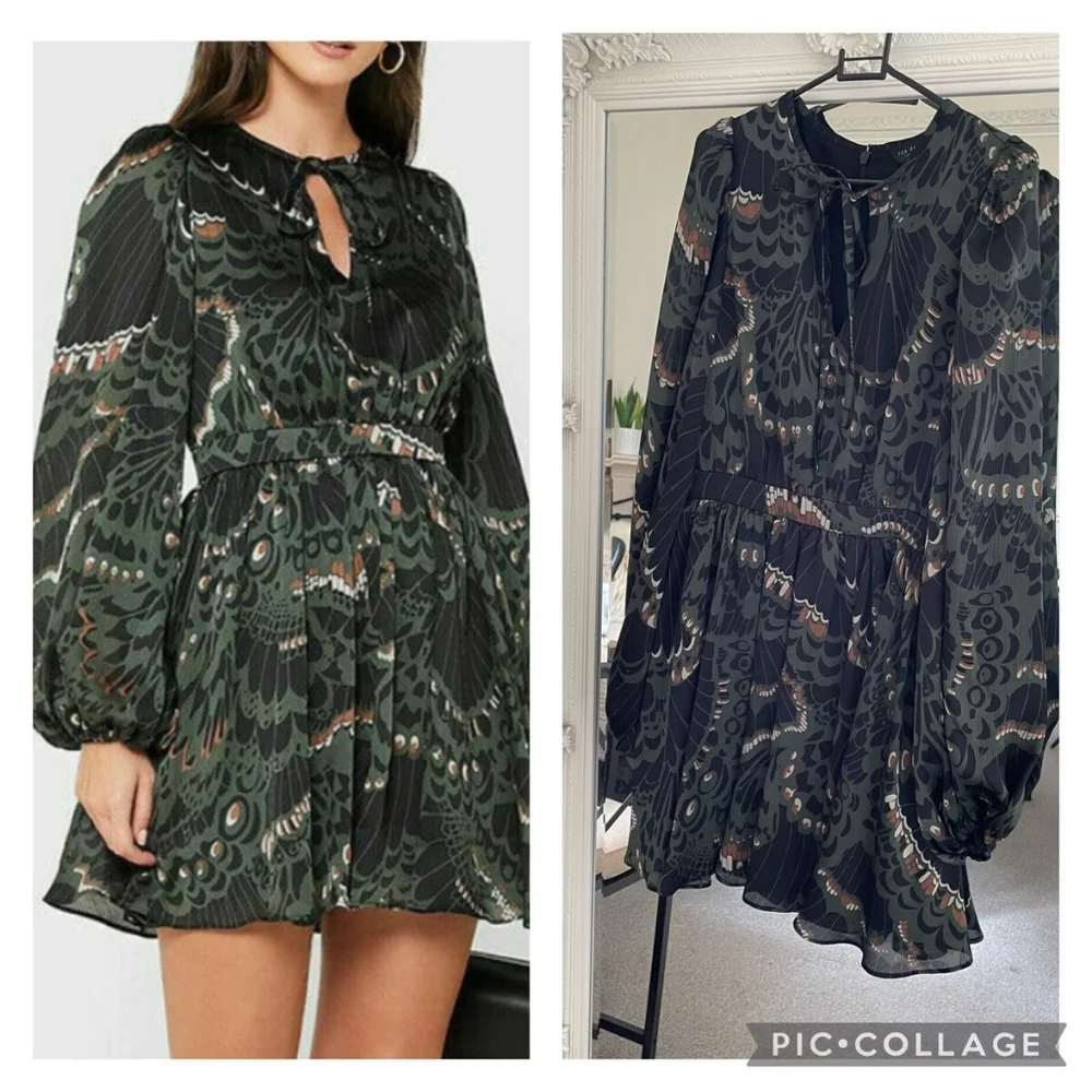 Ted Baker Green Patterned Dress - Picture 7 of 8